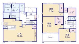 間取り　リーブルガーデン桜井市西之宮６期　2号棟