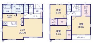 【リーブルガーデン天理市二階堂上ノ庄町１２期 3号棟　間取り】