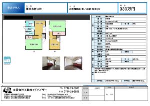 中古戸建　橿原市新口町330万円