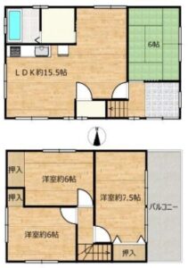 平等坊 中古物件　間取り図